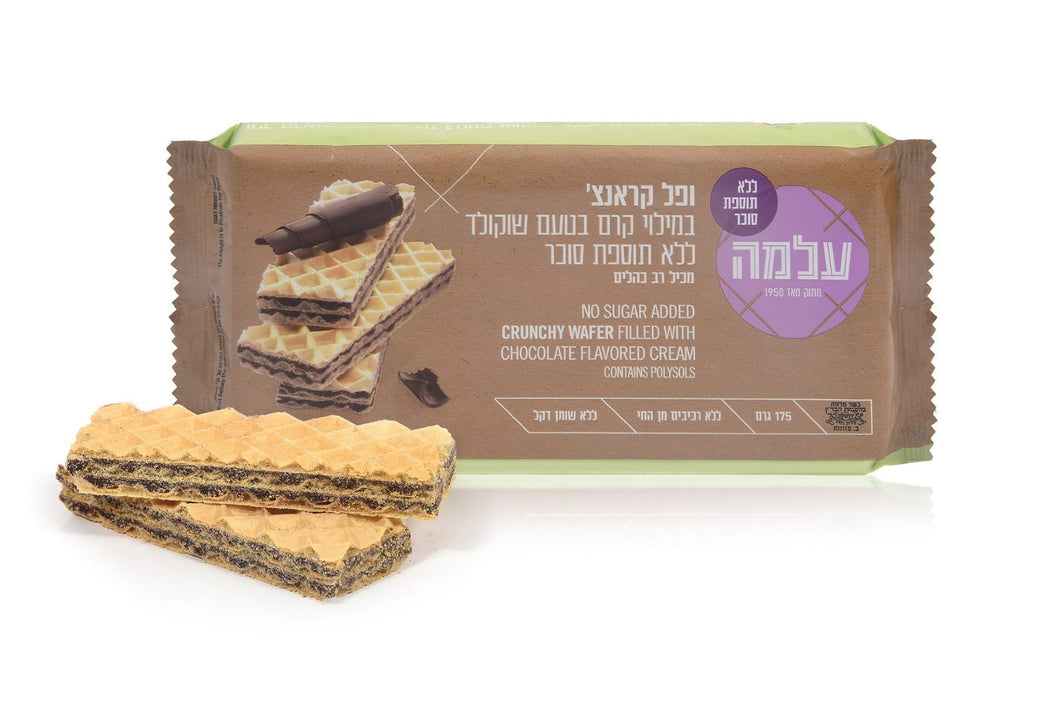 ופל קראנץ ללא סוכר במילוי קרם בטעם שוקולד