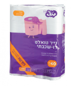 טואלט טאצ‘ 40- נייר טואלט דו שכבתי, איכותי וידידותי לסביבה