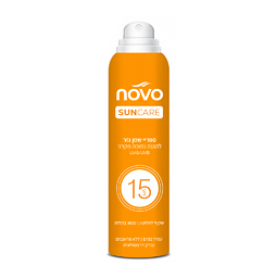 נובו ספריי שמן גזר SPF 15 להגנה נמוכה מקרני UVA/UVB