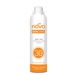 נובו ספריי שקוף 30 SPF להגנה גבוהה מקרני UVA/UVB
