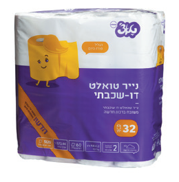 טואלט טאצ‘ 32- נייר טואלט דו שכבתי, איכותי וידידותי לסביבה