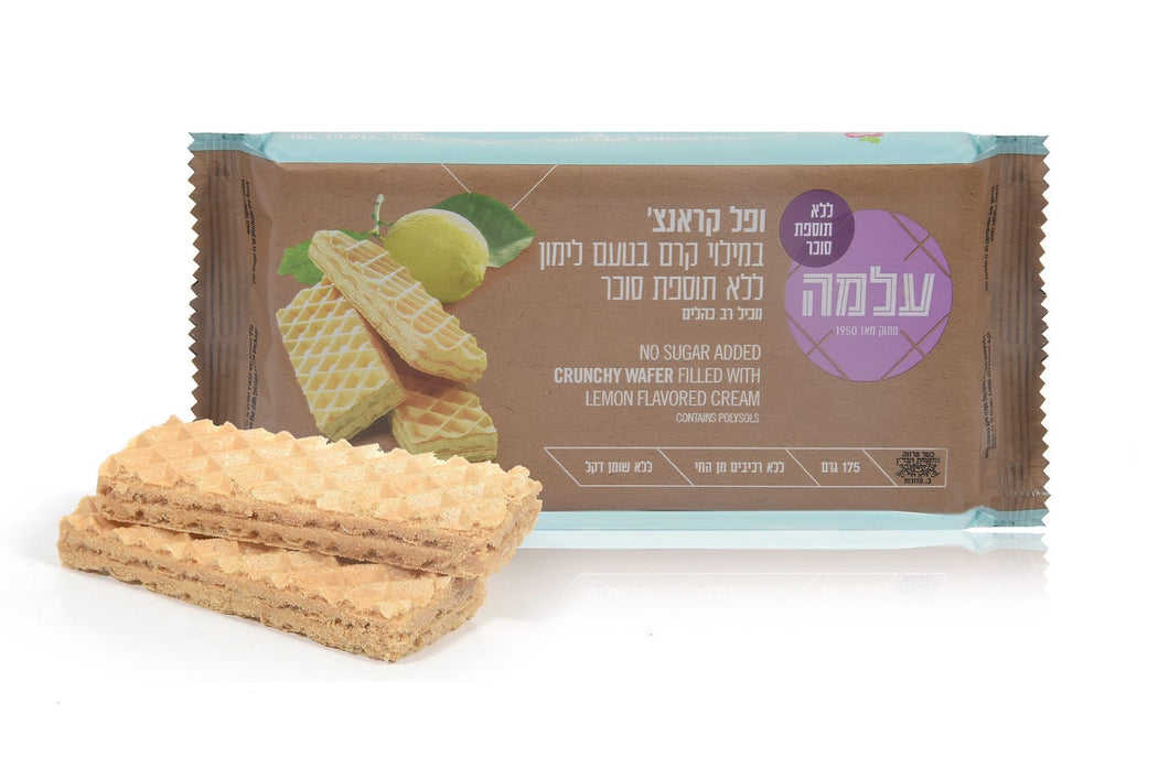 וופל קראנצ' במילוי קרם בטעם לימון ללא תוספת סוכר