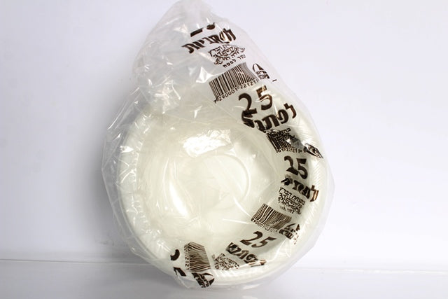 צלחות ליפתן לבן 25 יח' במארז